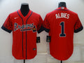 Men's Atlanta Braves Ozzie Albies #1 Red Stitched Player Jerseys
