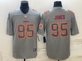 Men's Kansas City Chiefs Chris Jones #95 Grey Game Jerseys