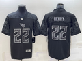 Men's Tennessee Titans Derrick Henry #22 Black Retired Player RFLCTV Limited Jerseys
