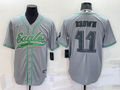Men's Philadelphia Eagles A.J. Brown #11 Gray Game Jerseys Joint Edition