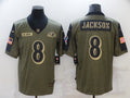 Men's Baltimore Ravens Lamar Jackson #8 Brown Player Game Jerseys