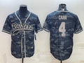 Men's Las Vegas Raiders Derek Carr #4 Grey Camouflage Game Jerseys Joint Edition