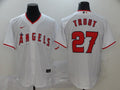 Men's Los Angeles Angels Mike Trout #27 MLB White Sewn Baseball Jerseys