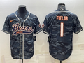 Men's Chicago Bears Justin Fields #1 Grey Camouflage Game Jerseys Joint Edition