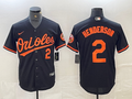 Men's Baltimore Orioles Gunnar Henderson #2 Black Replica Player Jerseys