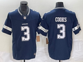 Men's Dallas Cowboys Brandin Cooks #3 Navy Game Jerseys