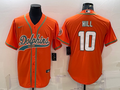 Men's Miami Dolphins Tyreek Hill #10 Orange Game Jerseys Joint Edition