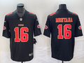 Men's San Francisco 49ers Joe Montana #16 Black Fashion Game Jerseys