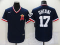 Men's Los Angeles Angels Shohei Ohtani #17 Navy Printed Baseball Jerseys