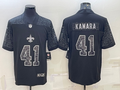Men's New Orleans Saints Alvin Kamara #41 Black RFLCTV Limited Jerseys