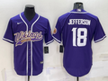 Men's Minnesota Vikings Justin Jefferson #18 Purple Game Jerseys Joint Edition