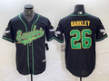 Men's Philadelphia Eagles Saquon Barkley #26 Black Game Jerseys Joint Edition