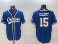 Men's Dallas Cowboys Ezekiel Elliott #15 Royal Game Jerseys