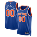 Men's New York Knicks Blue Swingman Custom Jerseys - Icon Edition