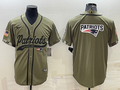 Men's New England Patriots Olive 2022 Salute To Service Limited Jerseys