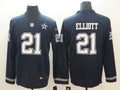 Men's Dallas Cowboys Ezekiel Elliott #21 Navy Authentic Game Jerseys