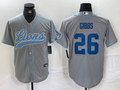 Men's Detroit Lions Jahmyr Gibbs #26 Gray Game Jerseys