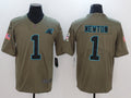 Men's Carolina Panthers Cam Newton #1 Brown Game Player Jerseys