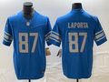 Men's Detroit Lions Sam Laporta #87 Blue Player Game Jerseys