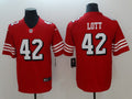 Men's San Francisco 49ers Ronnie Lott #42 Red Game Player Jerseys