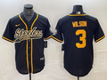 Men's Pittsburgh Steelers Russell Wilson #3 Black Player Jerseys Joint Edition