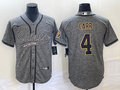 Men's New Orleans Saints Derek Carr #4 Gray Game Jerseys Joint Edition