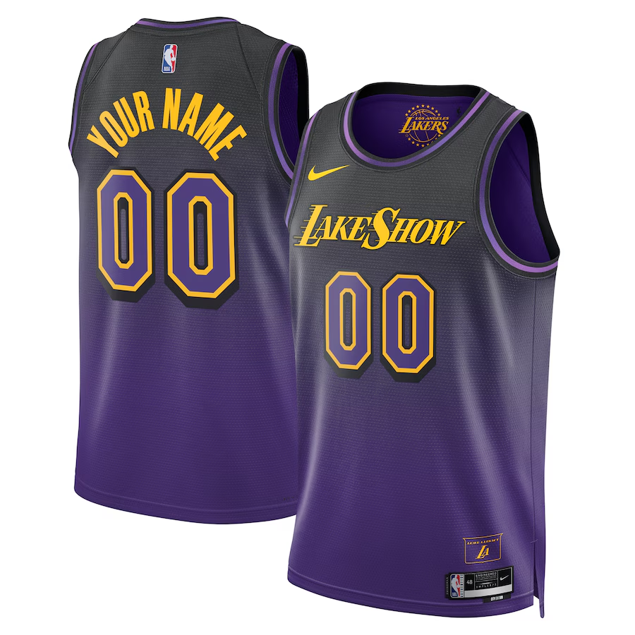 Men's Los Angeles Lakers Purple 2024/25 Custom Swingman Jerseys - City Edition