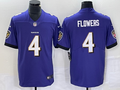 Men's Baltimore Ravens Zay Flowers #4 Purple 2023 NFL Draft First Round Pick Game Jerseys