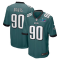 Men's Philadelphia Eagles Jordan Davis #90 Midnight Green Super Bowl LVII Patch Game Jerseys