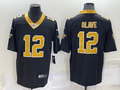Men's New Orleans Saints Chris Olave #12 Black Game Jerseys