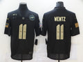 Men's Philadelphia Eagles #11 Carson Wentz Black Replica Player Jerseys