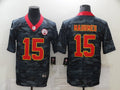 Men's Kansas City Chiefs Patrick Mahomes #15 Gray Camouflage Player Game Jerseys