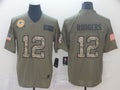Men's Green Bay Packers Aaron Rodgers #12 Brown Authentic Game Jerseys