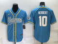 Men's Los Angeles Chargers Justin Herbert #10 Powder Blue Game Jerseys Joint Edition
