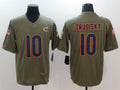 Men's Chicago Bears Mitch Trubisky #10 Army Green Game Jerseys