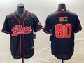 Men's San Francisco 49ers Jerry Rice #80 Black Fashion Jerseys Joint Edition
