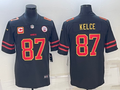 Men's Kansas City Chiefs Travis Kelce #87 Black Team Game Jerseys