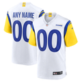 Custom Los Angeles Rams White Alternate Jerseys