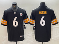 Men's Pittsburgh Steelers Patrick Queen #6 Black Game Jerseys