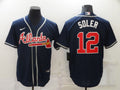 Men's Atlanta Braves Jorge Soler #12 Navy Replica Player Jerseys