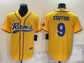 Men's Los Angeles Rams Matthew Stafford #9 Yellow Game Jerseys Joint Edition