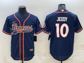 Men's Denver Broncos Jerry Jeudy #10 Navy Game Jerseys Joint Edition