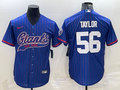 Men's New York Giants Lawrence Taylor #56 Blue Player Jerseys Joint Edition