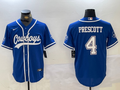 Men's Dallas Cowboys Dak Prescott #4 Royal Game Jerseys