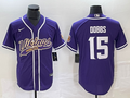 Men's Minnesota Vikings Joshua Dobbs #15 Purple Game Jerseys Joint Edition