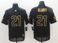 Men's Dallas Cowboys #21 Ezekiel Elliott Black Game Team Jerseys