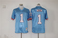 Men's Tennessee Oilers Warren Moon #1 Light Blue Legacy Replica Jerseys