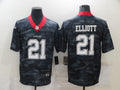 Men's Dallas Cowboys Ezekiel Elliott #21 Gray Camouflage Game Jerseys