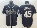 Men's Chicago White Sox Michael Jordan #45 Black Replica Player Jerseys Joint Edition