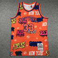 Men's New York Knicks Patrick Ewing #33 Orange Swingman Graffiti Edition Jerseys